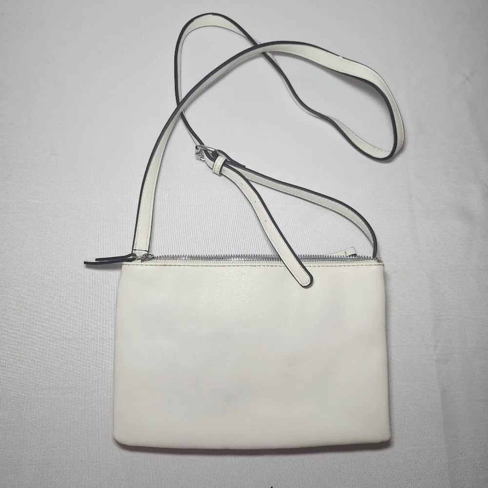 Nine West Womens Crossbody Bag White Classic